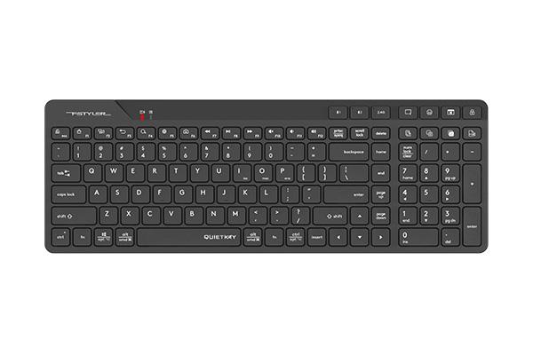 A4Tech Fstyler FBK27C AS Bluetooth & 2.4G Rechargeable Wireless Keyboard (White-Black) - Image 2