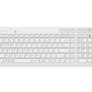 A4Tech Fstyler FBK27C AS Bluetooth & 2.4G Rechargeable Wireless Keyboard (White-Black)