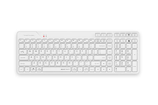 A4Tech Fstyler FBK27C AS Bluetooth & 2.4G Rechargeable Wireless Keyboard (White-Black)