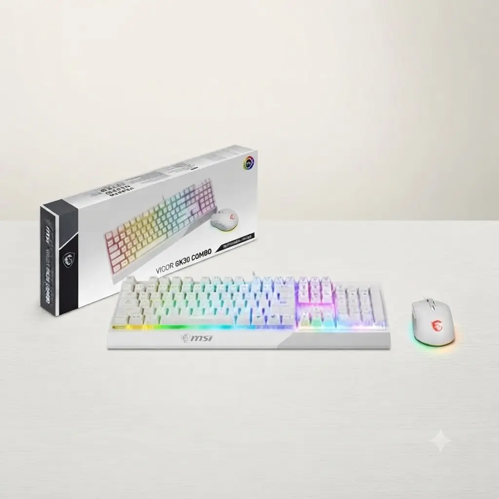 MSI Vigor GK30 Combo US Wired Gaming Keyboard - White - Image 2