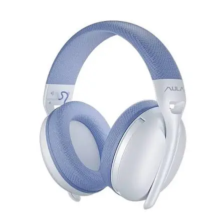 AULA S6 Tri-Mode Wireless Headphone - White - Blue - Gold - Image 2