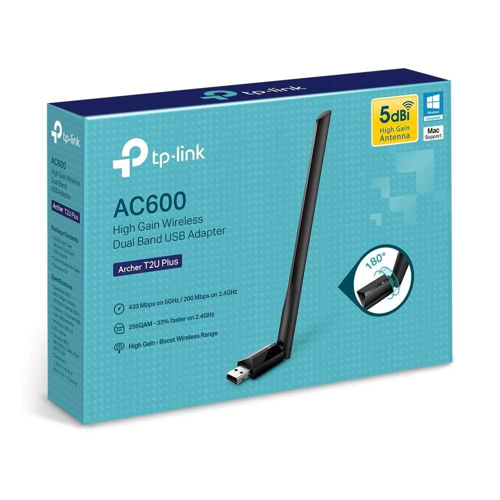 Tp-Link Archer T2U Plus AC600 High Gain Wireless Dual Band USB Adapter - 1 Year Warranty - Image 2